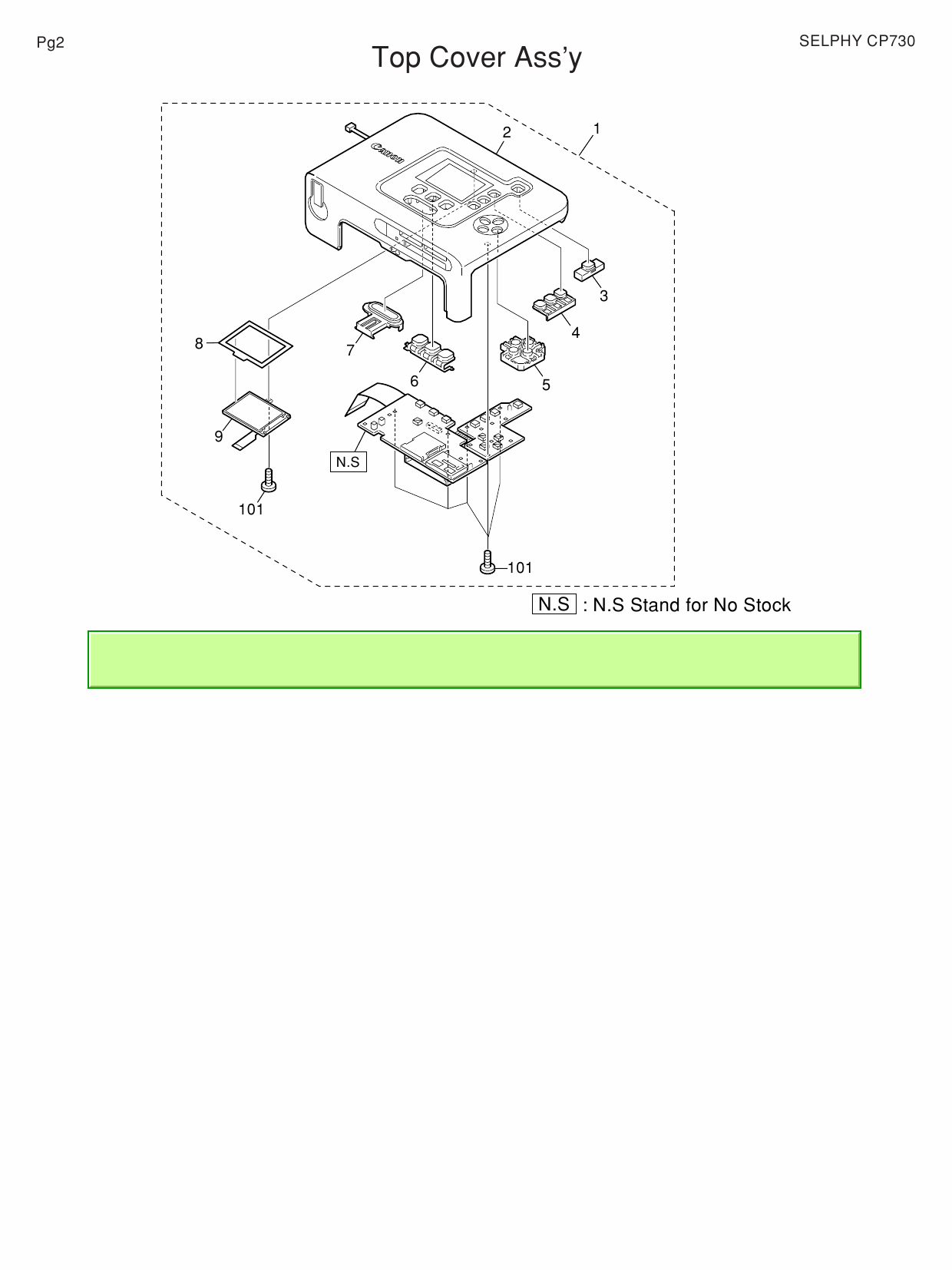 Canon SELPHY CP730 Parts Catalog Manual-6